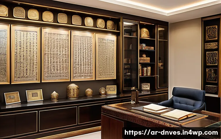 수집품 투자와 자산 분배의 관계 - A sophisticated investor's study room in a modern Middle Eastern home, featuring a balanced portfoli...