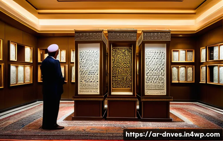 수집품 경매에서의 판매 전략 - A finely detailed scene of an elegant Middle Eastern auction house filled with vintage Islamic antiq...