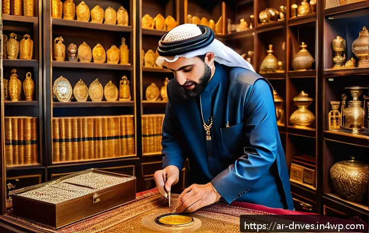 수집품 투자 시 주의해야 할 사기 유형 - A sophisticated Middle Eastern collector’s room filled with authentic rare antiques, including vinta...