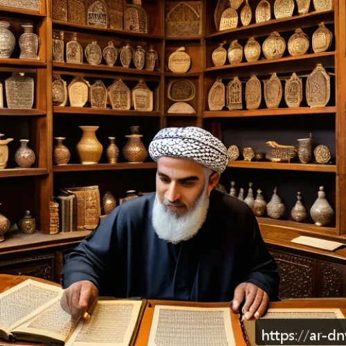 Home 30 수집품 투자 시 고려해야 할 현지 법규 - A detailed scene inside a traditional Middle Eastern antique shop filled with rare and legally certi...